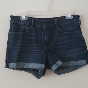 Abercrombie & Fitch dark wash mid rise shorts